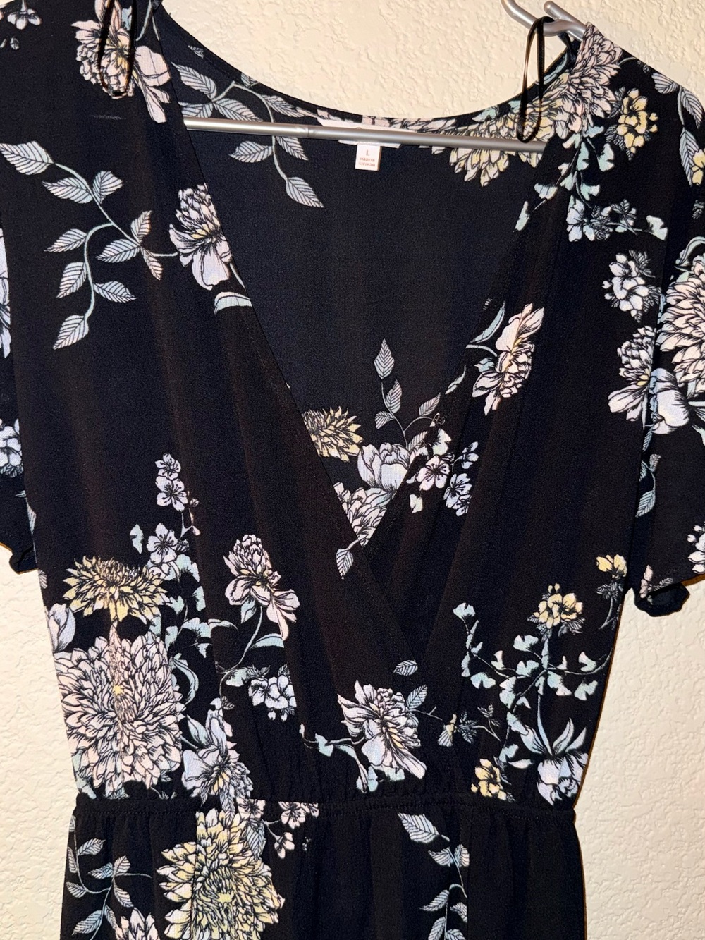 Candie's Black Floral Asymmetrical Dress